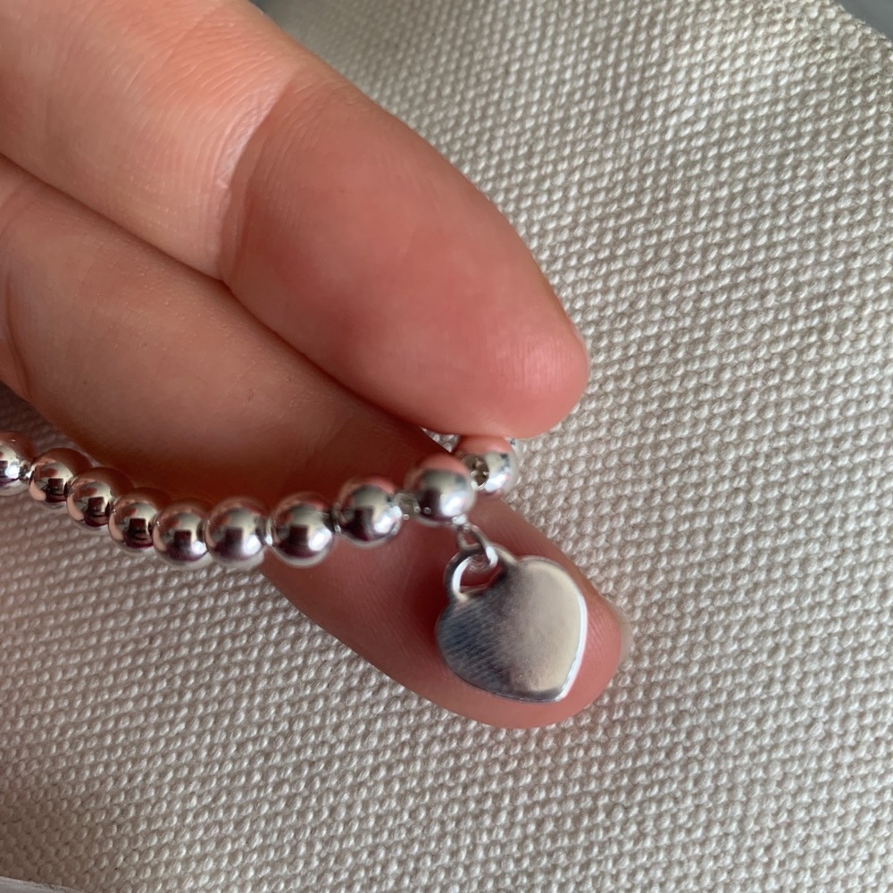Please Return to 925 Beaded Real Silver Bracelet - Picture 10 of 16